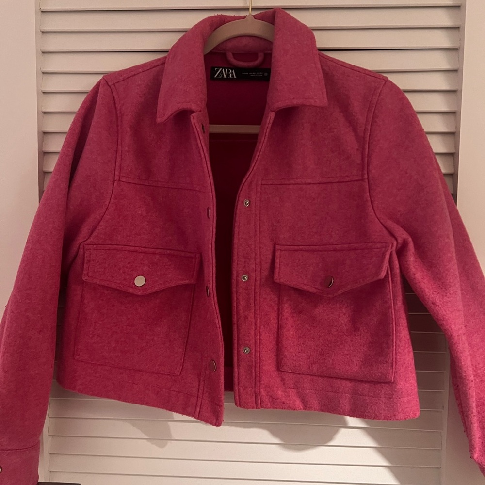 Zara Fuchsia Button-Up Jacket